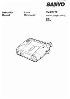 Sanyo VM ES 77 P manual. Camera Instructions.